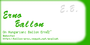 erno ballon business card